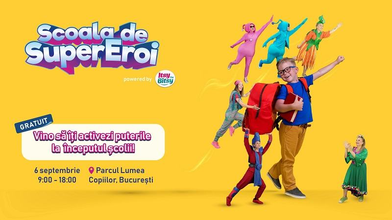 Inainte de inceperea noului an scolar, copiii isi activeaza puterile la Scoala de SuperEroi Itsy Bitsy